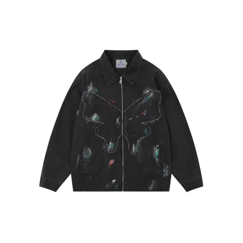 Butterfly Vintage Denim Jacket-4