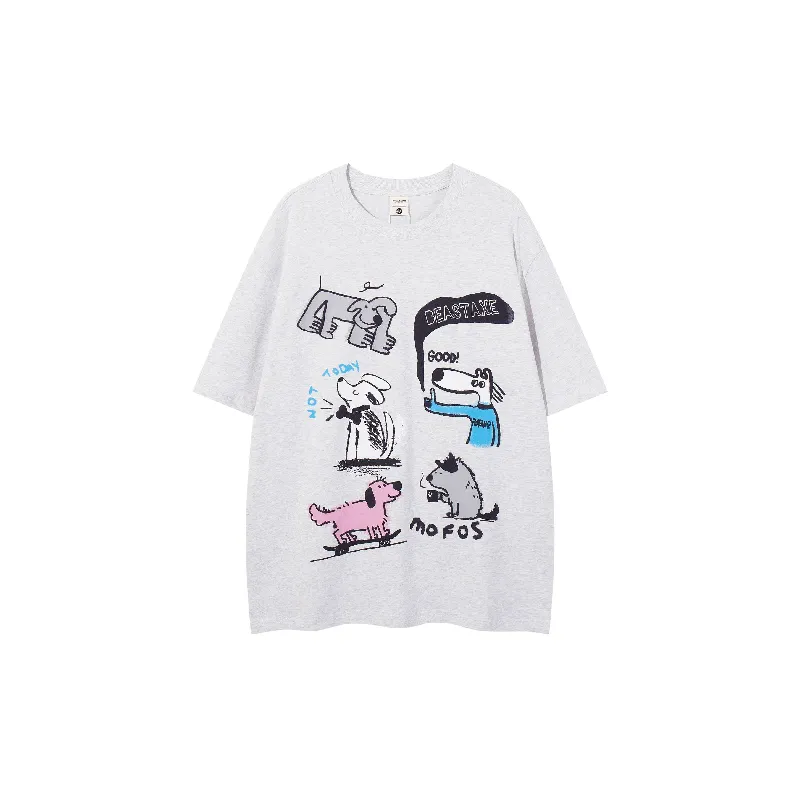 Fashionable Cartoon Cotton Blended Fabric T Shirt Unisex-4