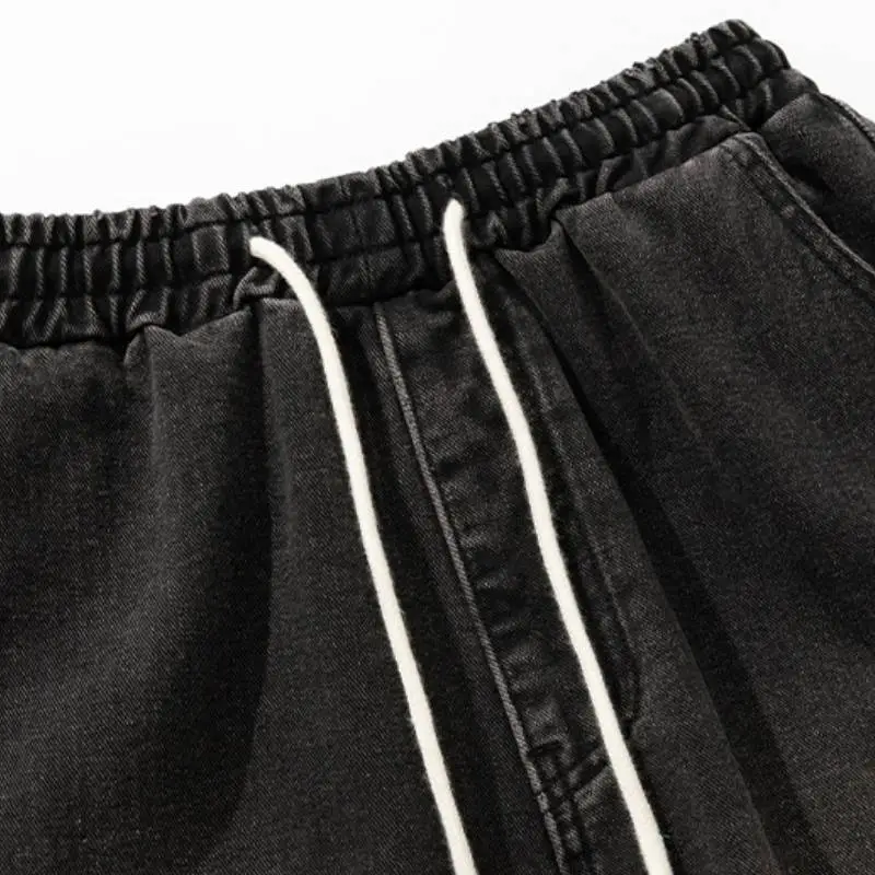 Loose Sporty Denim Shorts-8