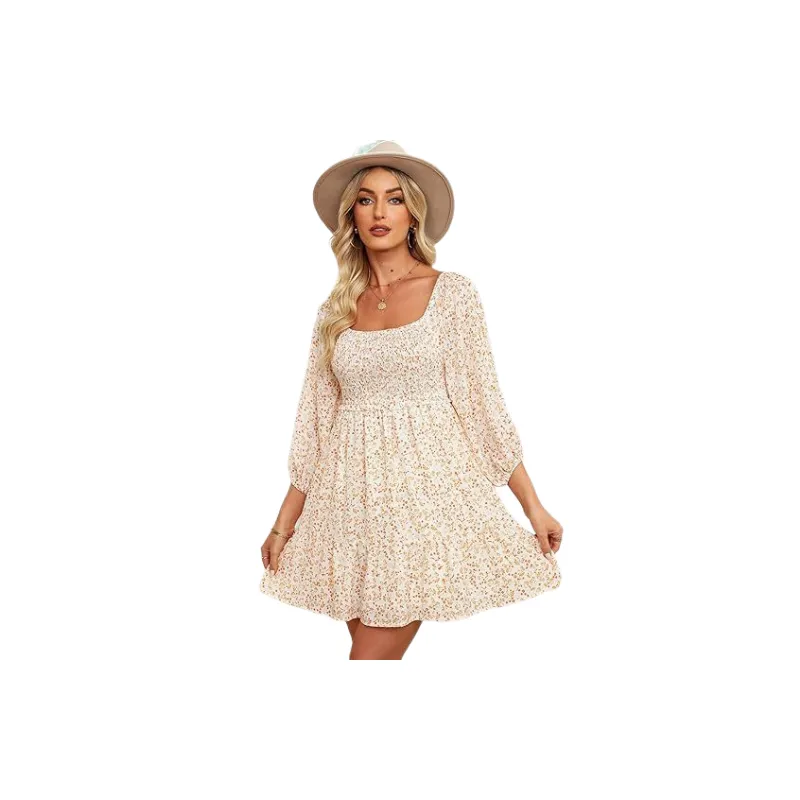 Fashionable All Over Print Polyester Dress Women-0