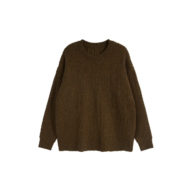 Fashion Loose Warm Plain Sweater-14