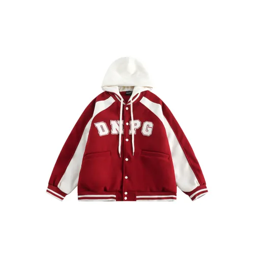 Contrast Color Stitching Raglan Sleeve Trendy Embroidered Letter Hooded Cotton Coat