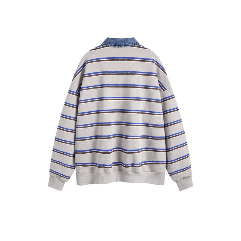 Retro Denim Long Sleeved Polo-1