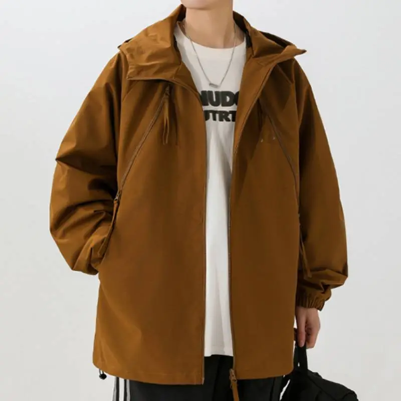 Retro Simple Loose Blended Synthetic Fabrics Jacket-6