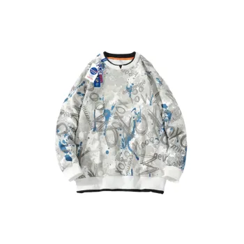 Loose Simple Blended Synthetic Fabrics Sweatshirt