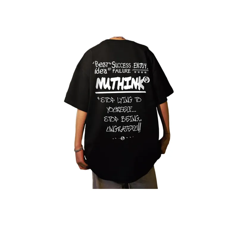 Niche Design Short sleeved T shirt Large Size-3