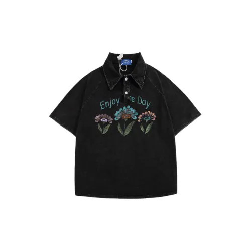 Washed Retro Loose Polo Shirt