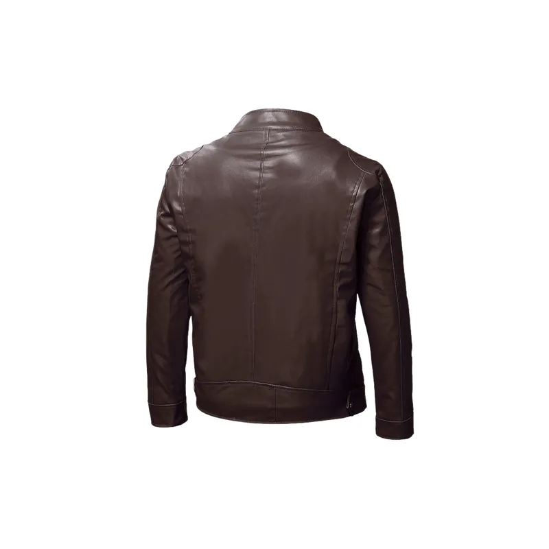 Casual Basics Artificial Leather Jacket-5