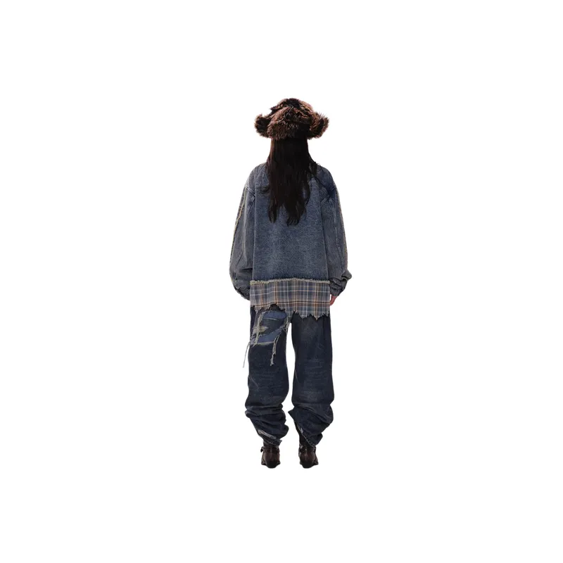 Retro Distress Denim Jacket-3