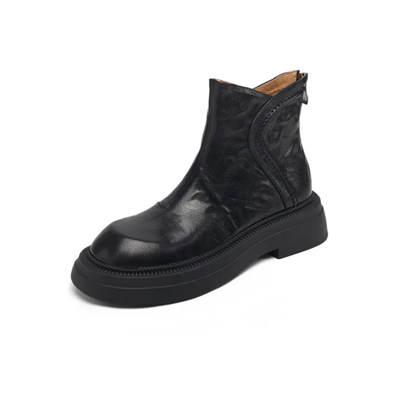 Simple Zipper Martin Boot-3