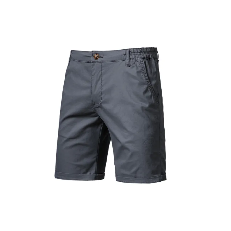 Simple Plain Cotton Casual Shorts Unisex-3