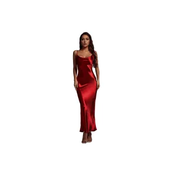 Fashionable Plain Polyester Dress Women