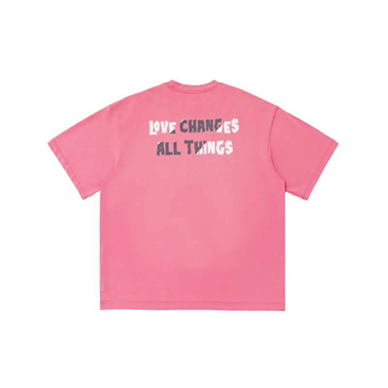 Plain Letter 100% Cotton T Shirt-1