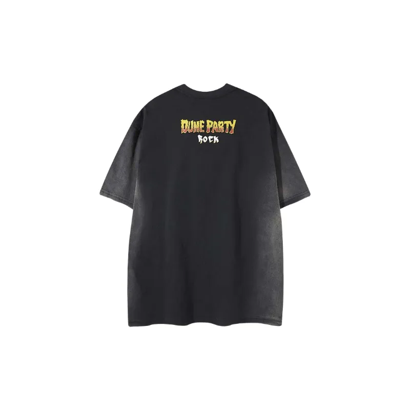 Retro Washed Cotton Blended Fabric T Shirt-5
