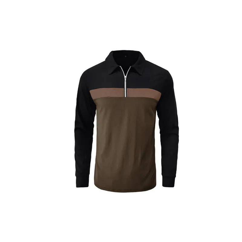 Casual Long Sleeve Cotton Blended Fabric Polo-0