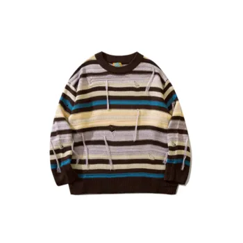 Striped Loose Long Sleeve Knitwear