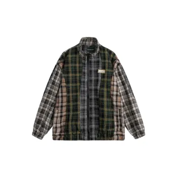 Vintage Collar Loose Plaid Woolen Jacket