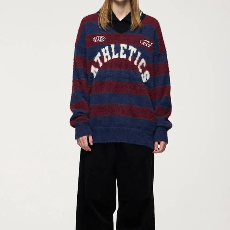 Casual Striped Nylon Sweater-2