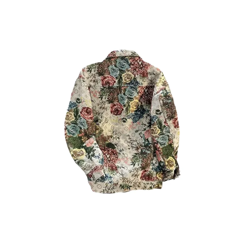 Fashionable Floral Denim Jacket-1