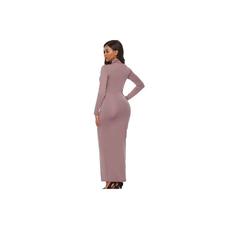 Fashionable Plain Polyester Spandex Dress Women-1