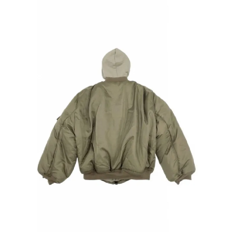 Fashionable Zipper Loose Quilted Jacket-1