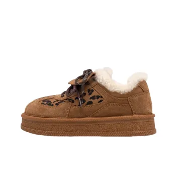 Retro Leopard Print Cotton Shoes