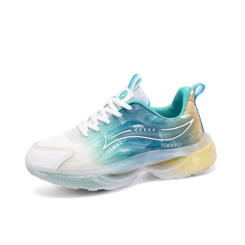 Trendy Gradient Color Thick Soled Sneakers-6