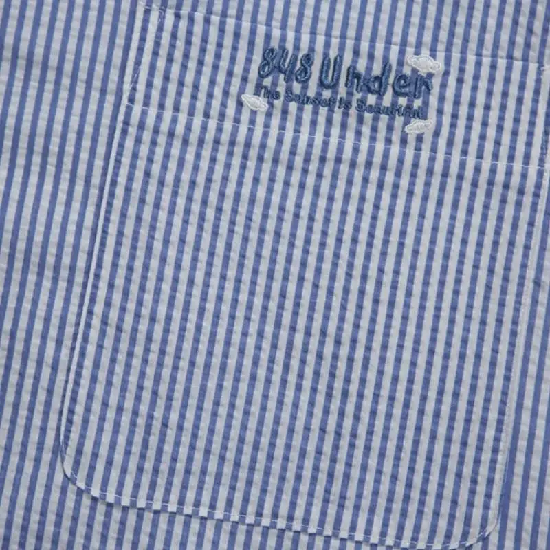 Striped Loose 100% Cotton Shirt-4