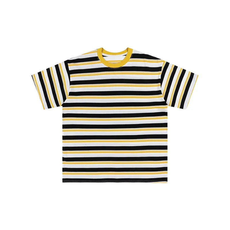 Casual Striped Cotton T Shirt-0