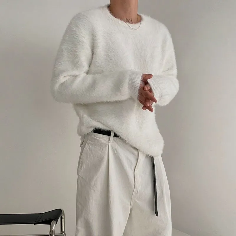 Loose Plain Sweater-4