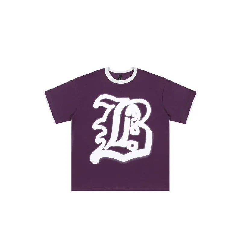 Loose Printed Round Neck T Shirt-0