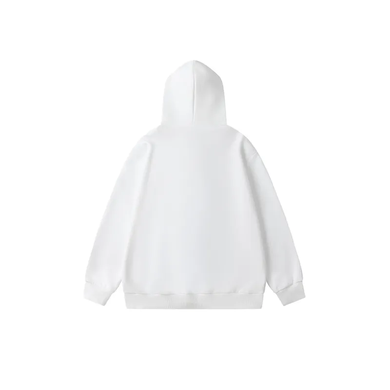 Chest Patch Decorative Solid Color Hooded Sweater-3