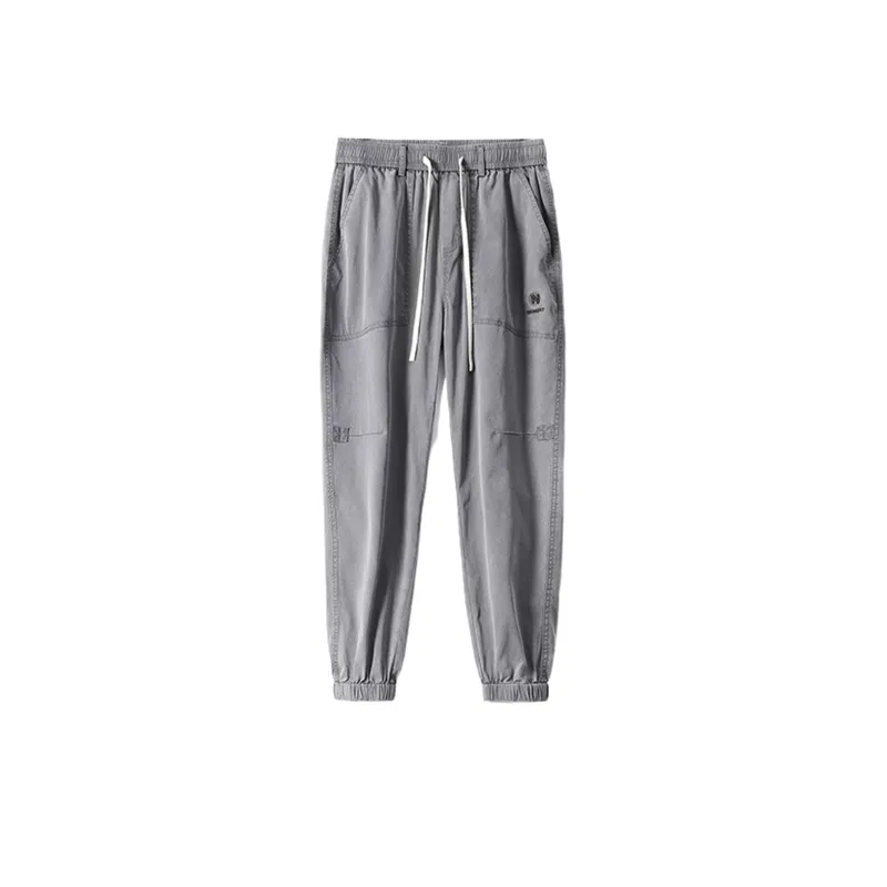 Elastic Waist Drawstring AComfortable Casual Cropped Pants-4