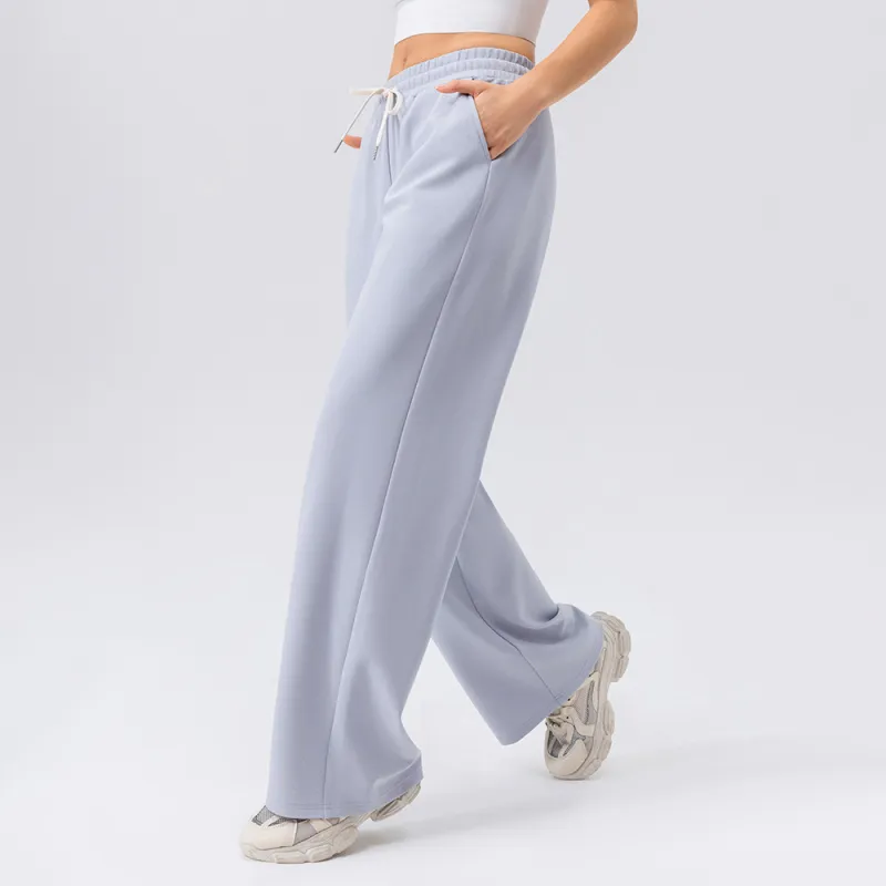 Casual Loose Cotton Polyester Blend Sports Pants Women-7