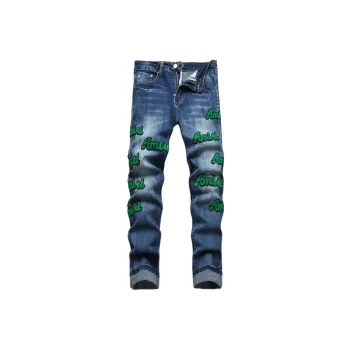Fashion Letter Embroidered Jeans