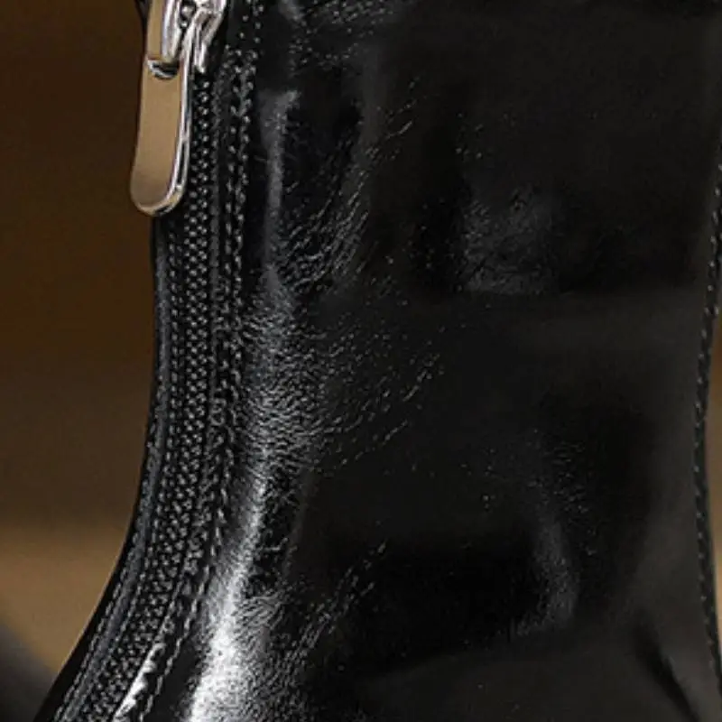 Simple Zipper Ankle Boots-6