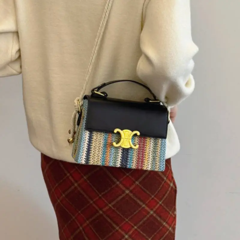 Fashion Contrast Color Handbag Women-8