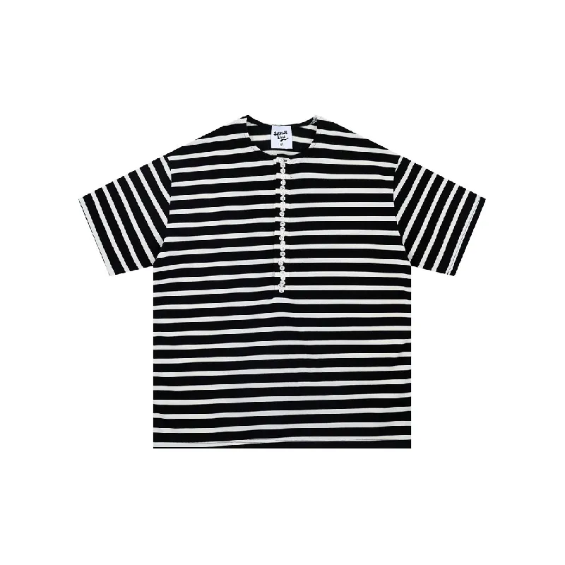 Casual Striped 100% Cotton T Shirt-0