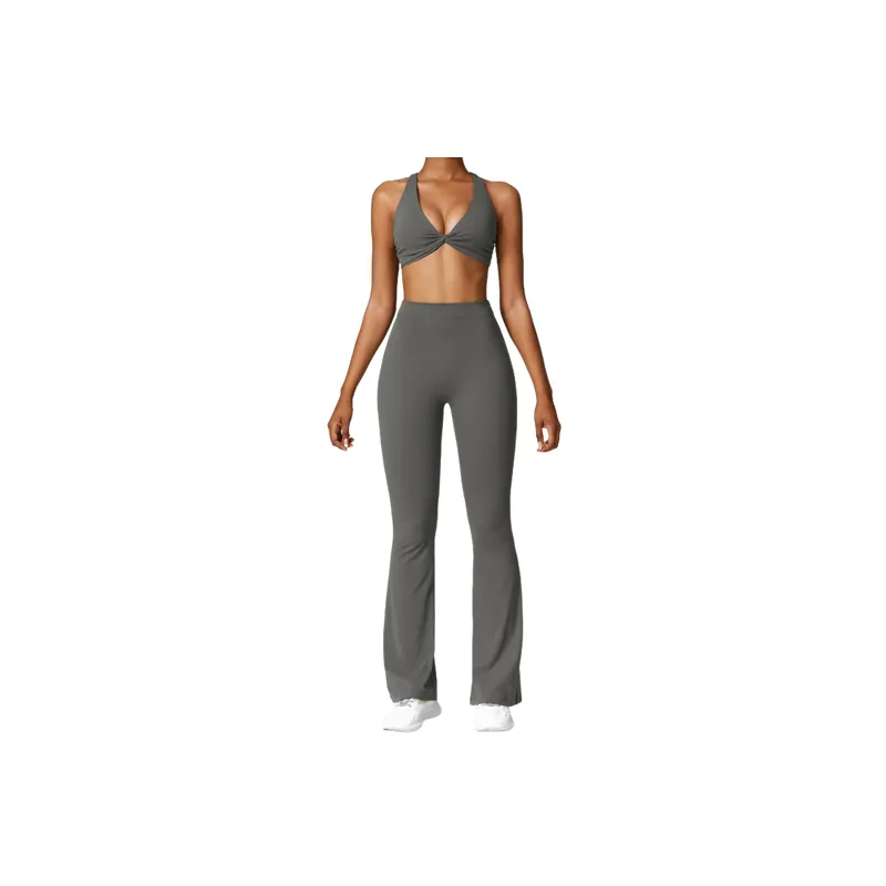 Plain Sporty Nylon Spandex Brushed Fabric Fitness Kit Women-0