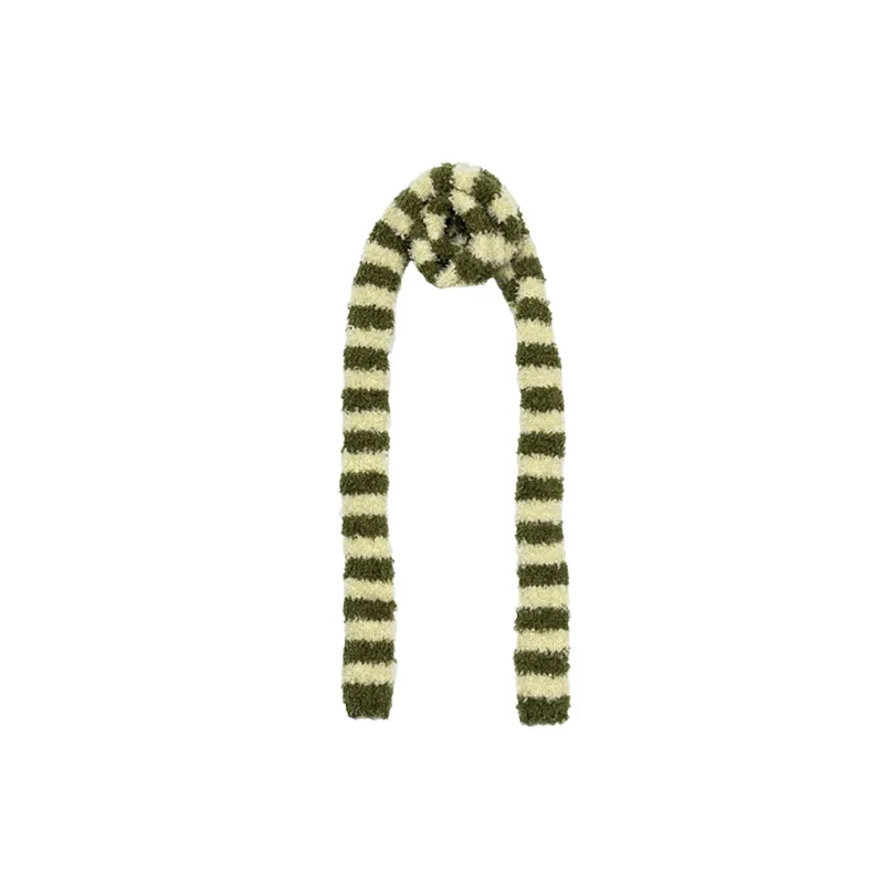 Striped Simple Knit Scarf-1
