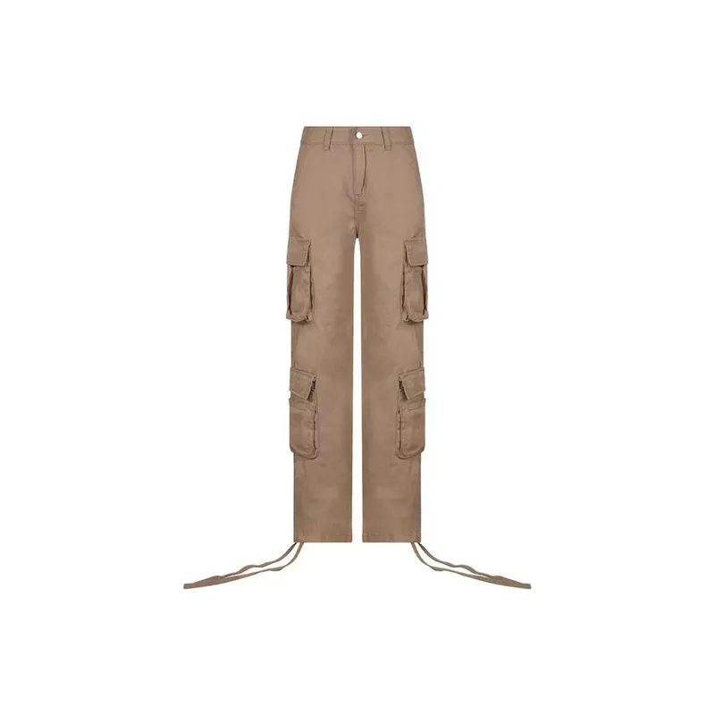 Casual Street Cotton Cargo Pants Women-4