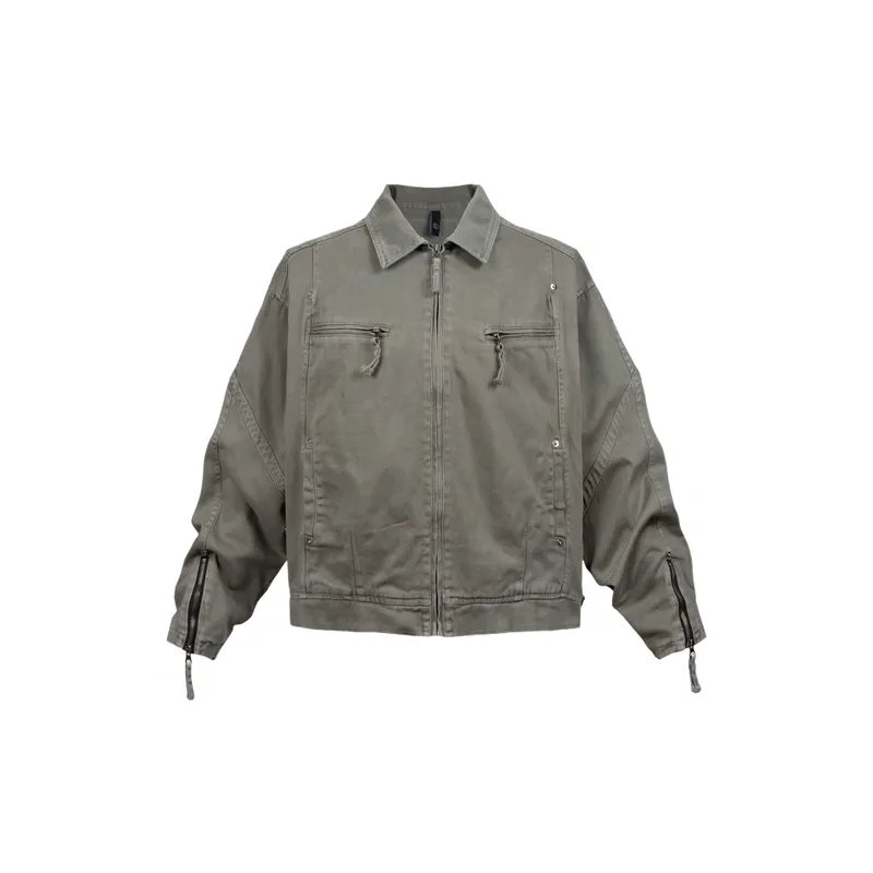 Retro Fashionable Washed Cotton Jacket-4