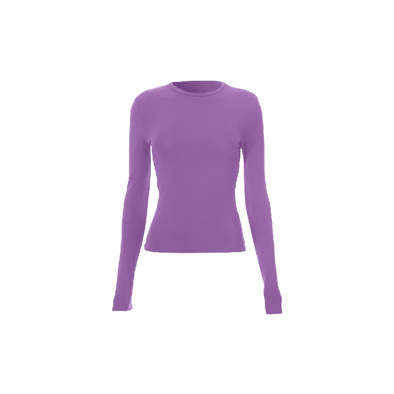 Retro Plain Polyester T Shirt Women-2