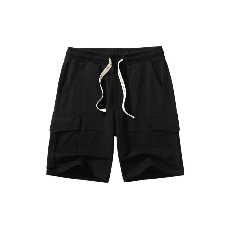 Loose Plain Cotton Casual Shorts-6