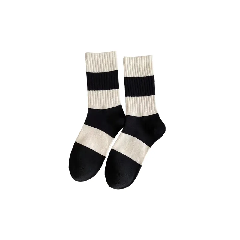 Sporty Simple Polyester Cotton Mid Calf Sock-4