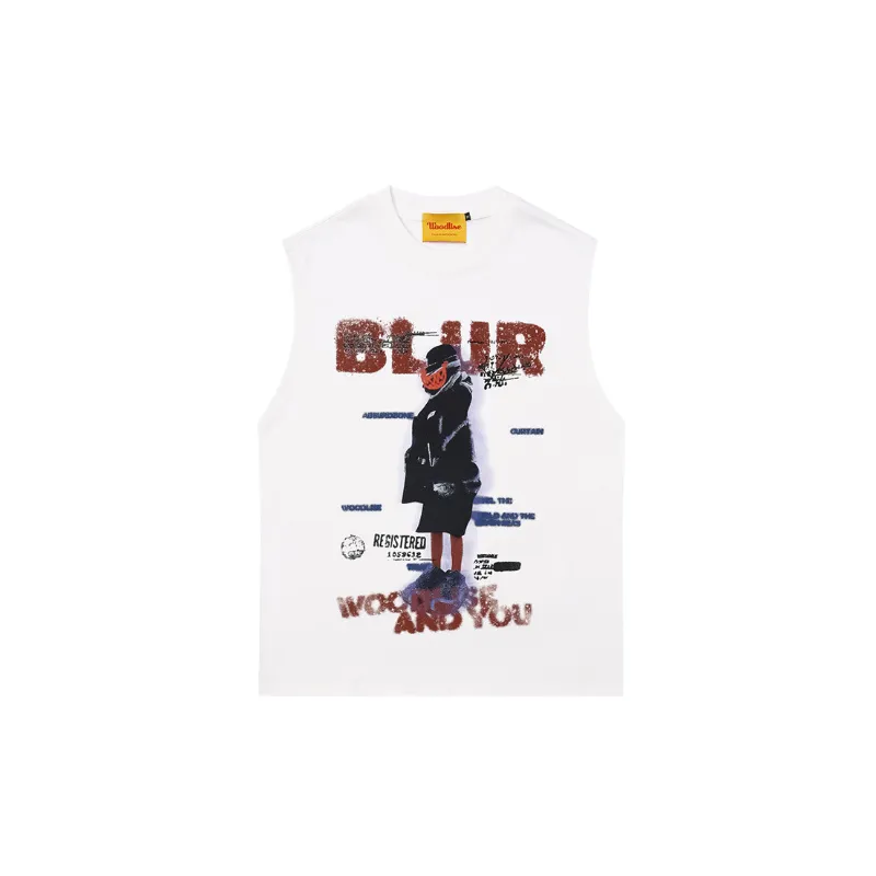 Retro Loose 100% Cotton Vest-0