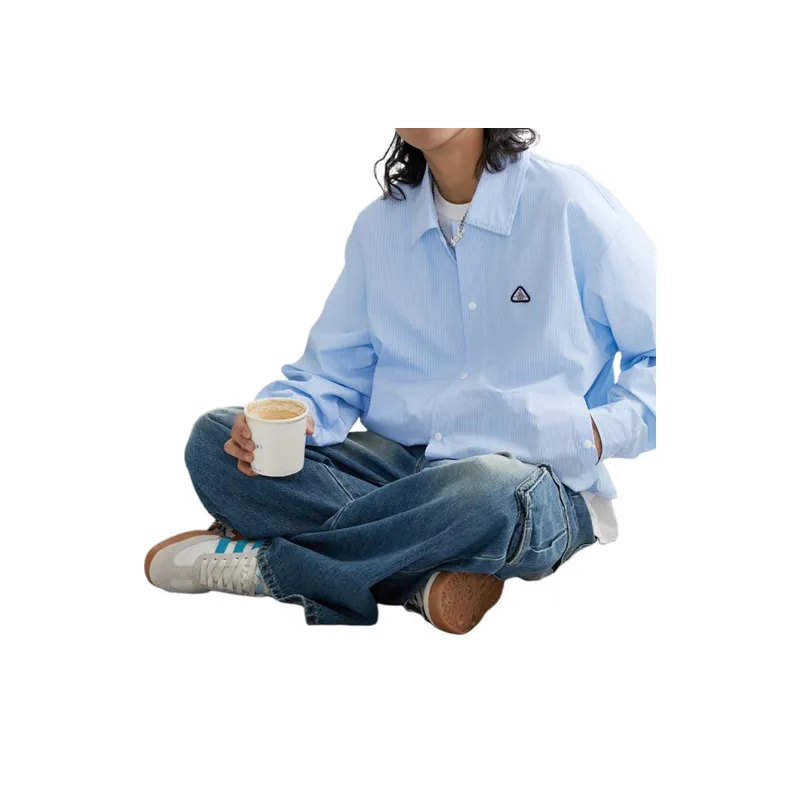 Contrast Color Hem Drawstring Shirt-2