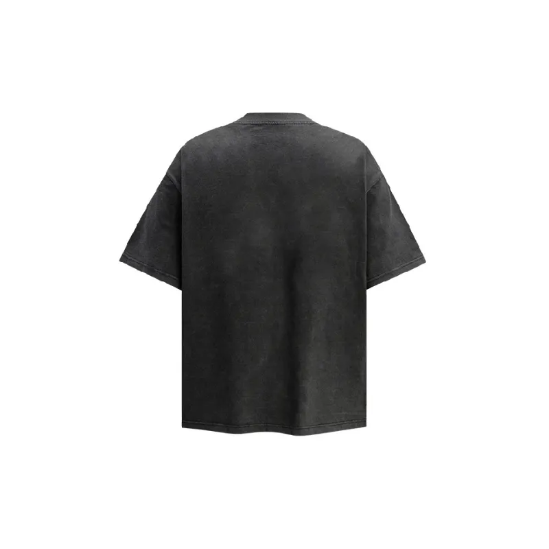 Retro Letter 100% Cotton T Shirt-1
