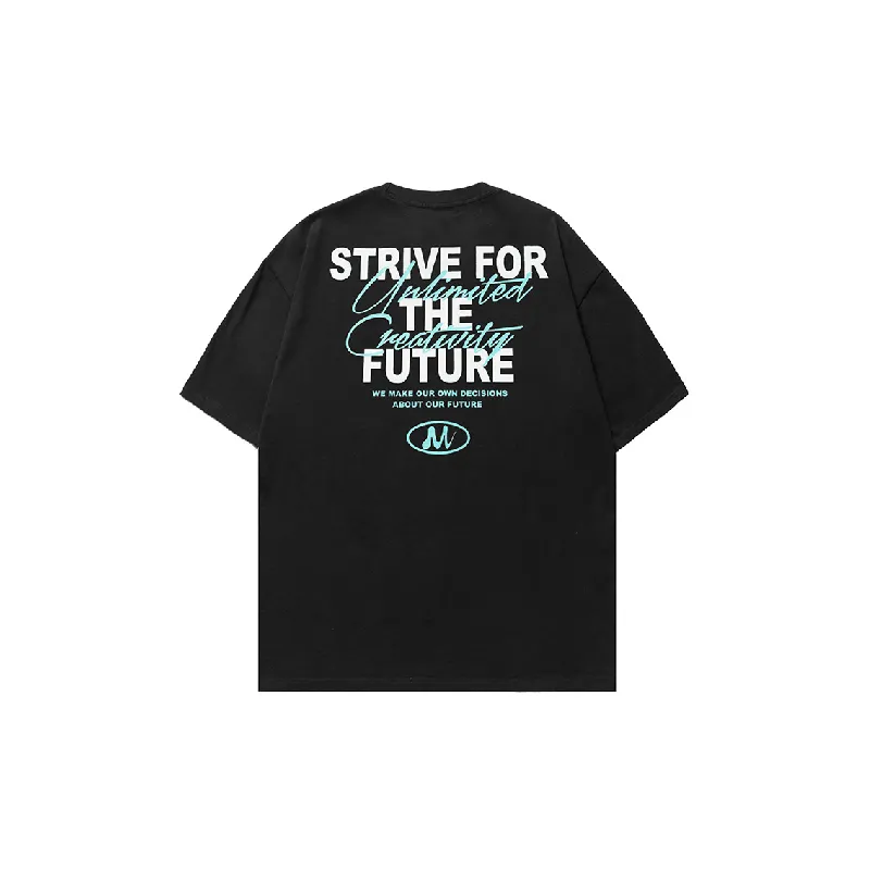 Casual Letter 100% Cotton T Shirt-1