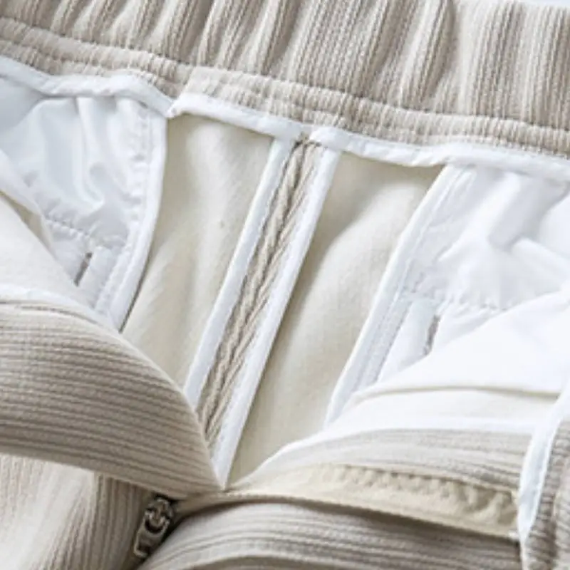 Loose Simple Blended Synthetic Fabrics Casual Pants-6